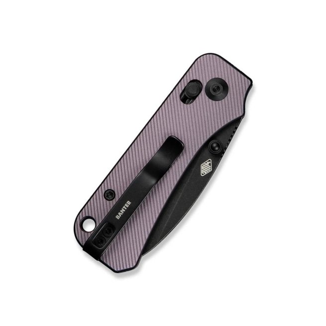 CIVIVI Baby Banter 2 C23074-2, 2.34" Black Stonewashed Nitro-V Blade, Purple Machined Aluminium Handles, Crossbar Lock - Image 2