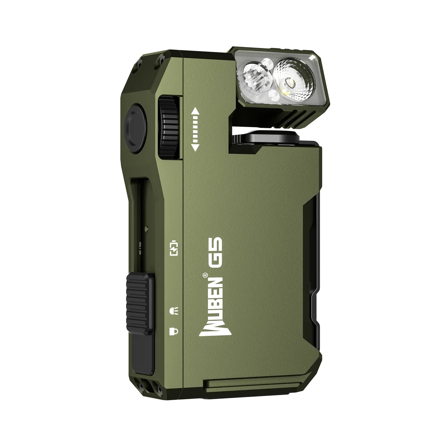 Wuben G5 Ultra Compact Rechargeable Flashlight with RGB LED (1200 Lumens) - Army Green