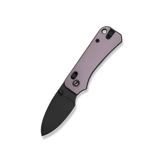 CIVIVI Baby Banter 2 C23074-2, 2.34" Black Stonewashed Nitro-V Blade, Purple Machined Aluminium Handles, Crossbar Lock