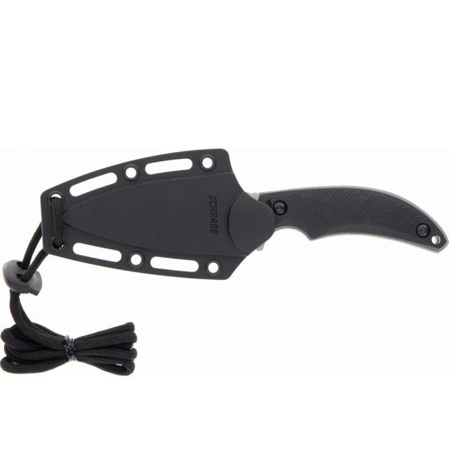 Schrade Delta Class Adder Fixed Blade 2.75" Satin AUS-10 Blade, Black Polymer Handles, Injection Moulded Pouch 1182521 - Image 5