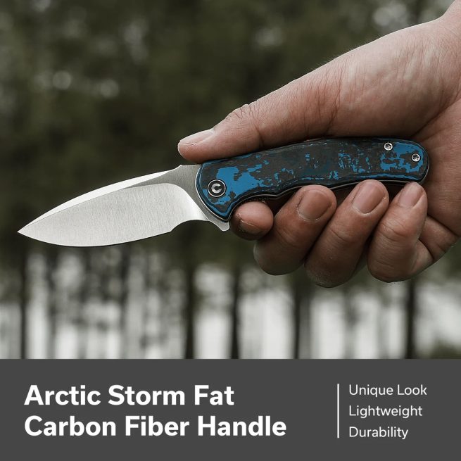 CIVIVI Mini Praxis Limited Edition C18026CB-1, 2.98" S35VN Blade, Arctic Storm FatCarbon Fibre Handle - Image 9
