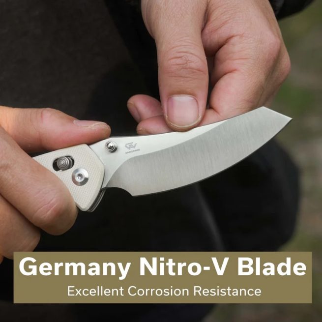 CIVIVI Sixgill C24050-2, 3.41" Nitro-V Blade, Ivory G10 Handle, Crossbar Lock - Image 6