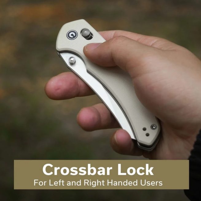 CIVIVI Sixgill C24050-2, 3.41" Nitro-V Blade, Ivory G10 Handle, Crossbar Lock - Image 4