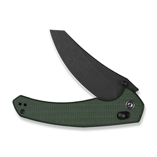 CIVIVI Sixgill C24050-3, 3.41" Black Stonewashed Nitro-V Blade, Green Canvas Micarta Handle, Crossbar Lock - Image 11