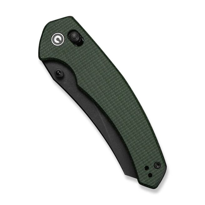CIVIVI Sixgill C24050-3, 3.41" Black Stonewashed Nitro-V Blade, Green Canvas Micarta Handle, Crossbar Lock - Image 10