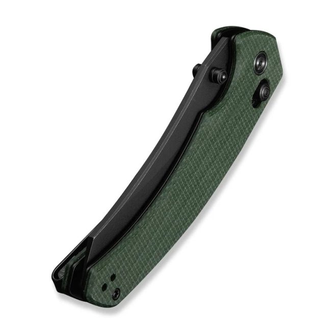 CIVIVI Sixgill C24050-3, 3.41" Black Stonewashed Nitro-V Blade, Green Canvas Micarta Handle, Crossbar Lock - Image 9