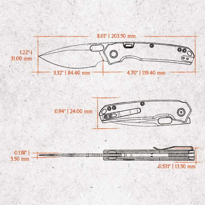 Vosteed Psyop - 3.32" Satin Elmax Blade, Norplex UltreX™ Micarta Handle, Top Liner Lock - A2214 - Image 9