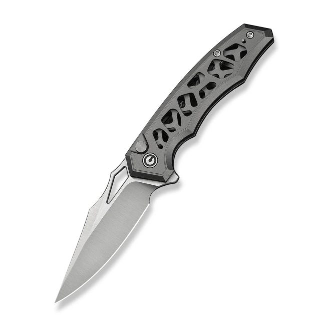 CIVIVI Anaaki C24039-2, 2.98" Nitro-V Blade, Grey Aluminium Handle, Button Lock