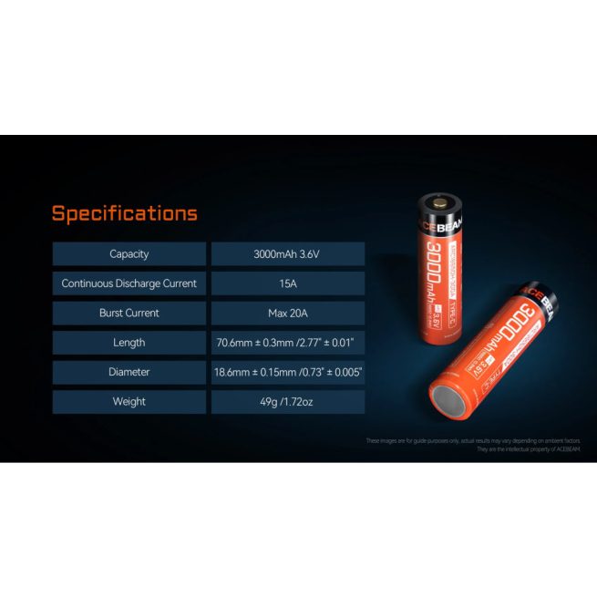 AceBeam High-Drain 18650 Battery for K75 2.0 - Image 8