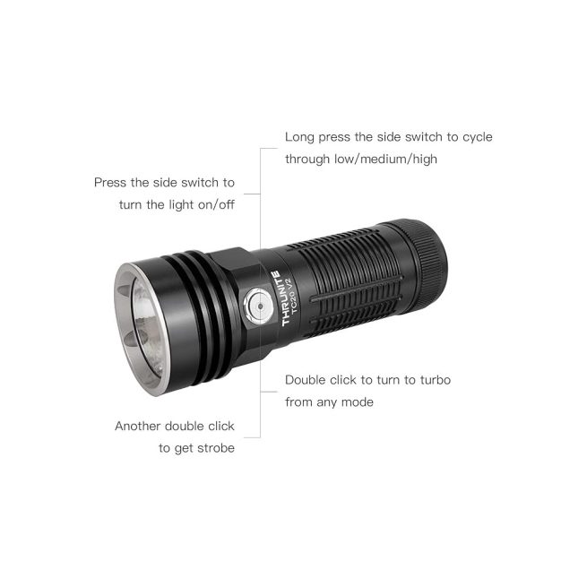 ThruNite TC20 V2 Rechargeable Compact Flashlight (4068 Lumens, 299 Metres) - Image 5