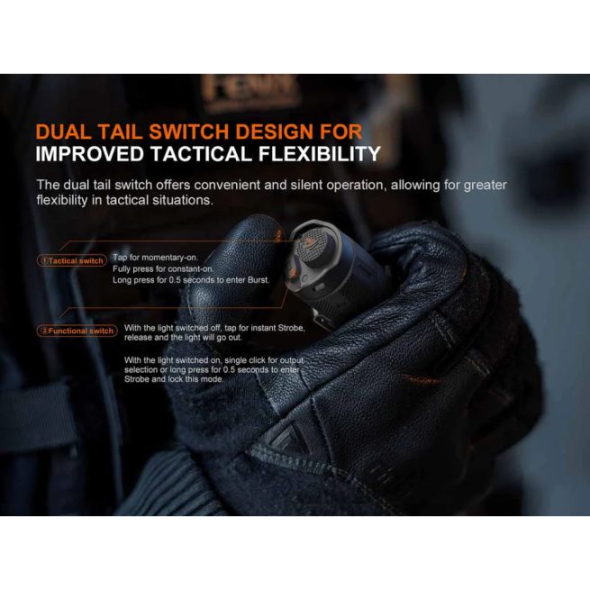 Fenix TK17 Tactical Dual Tail Switch Flashlight - Image 4