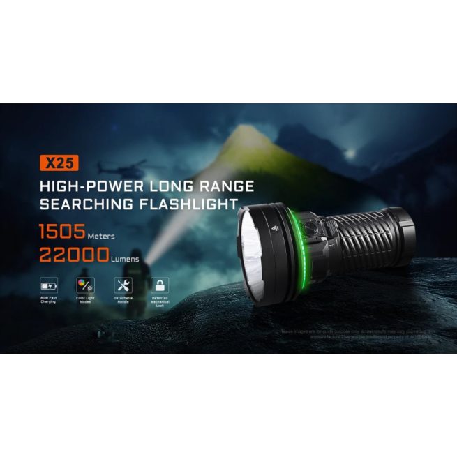 AceBeam X25 High-Power Long Range Flashlight - 22,000 Lumens, 1505 Meters - Image 5