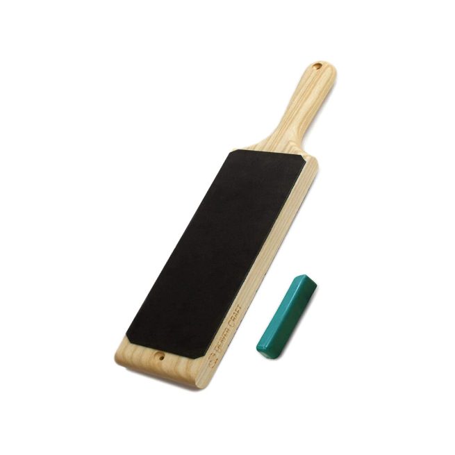 BeaverCraft Dual-Sided Leather Paddle Strop with Polishing Compound - LS1P1 - Image 15