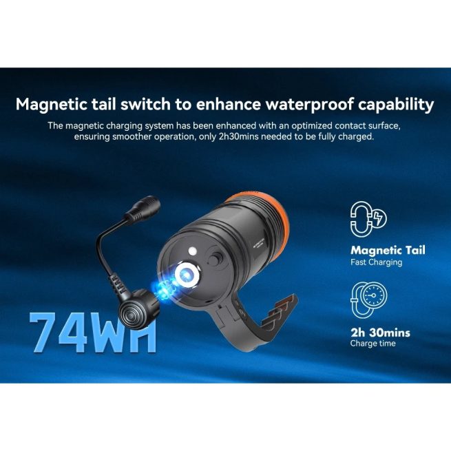 OrcaTorch D920 Cordless Primary Dive Light (5000 Lumens, 424 Metres) - Image 3