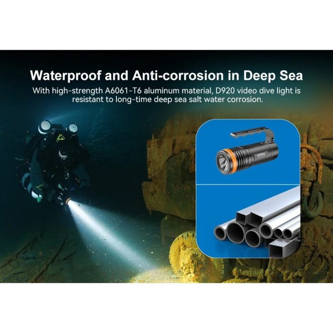 OrcaTorch D920 Cordless Primary Dive Light (5000 Lumens, 424 Metres) - Image 10