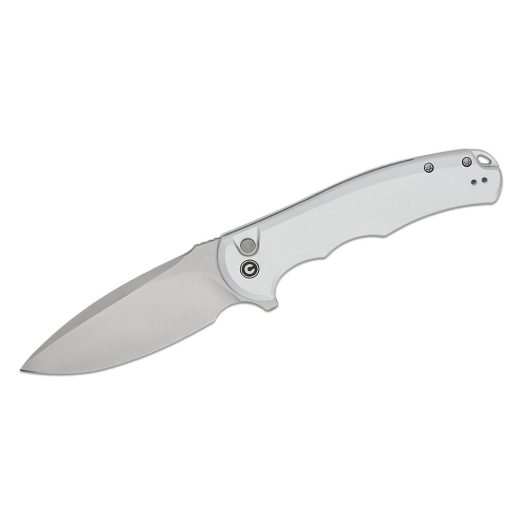 CIVIVI Button Lock Praxis, Silver Aluminium with Satin Nitro-V Blade, C18026E-2
