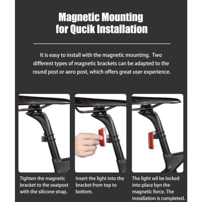 Gaciron W16C Rechargeable Magnetic Bicycle Tail Light - Image 7
