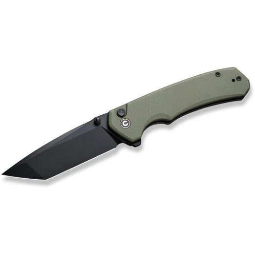 CIVIVI Button Lock Brazen, OD Green G10, Black 14C28N Tanto Blade,  C19059C-2