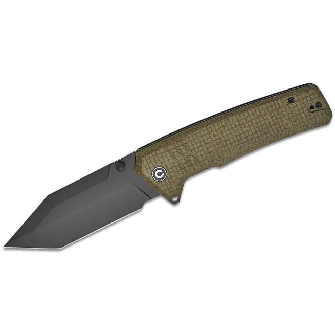 CIVIVI Bhaltair, Green Burlap Micarta with Black 14C28N Blade, C23024-3