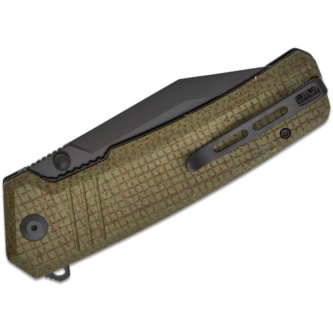 CIVIVI Bhaltair, Green Burlap Micarta with Black 14C28N Blade, C23024-3 - Image 2