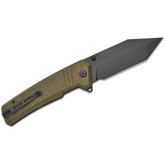 CIVIVI Bhaltair, Green Burlap Micarta with Black 14C28N Blade, C23024-3 - Image 6