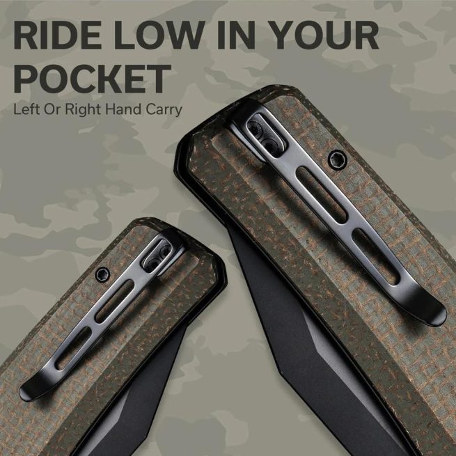 CIVIVI Bhaltair, Green Burlap Micarta with Black 14C28N Blade, C23024-3 - Image 9