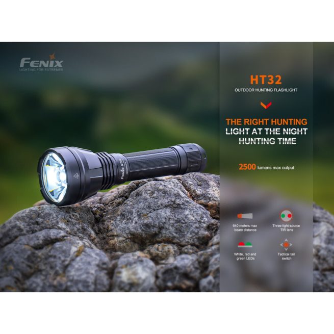 Fenix HT32 Torch with White, Red, and Green LEDs (2500 Lumens, 640 Metres) - Image 3