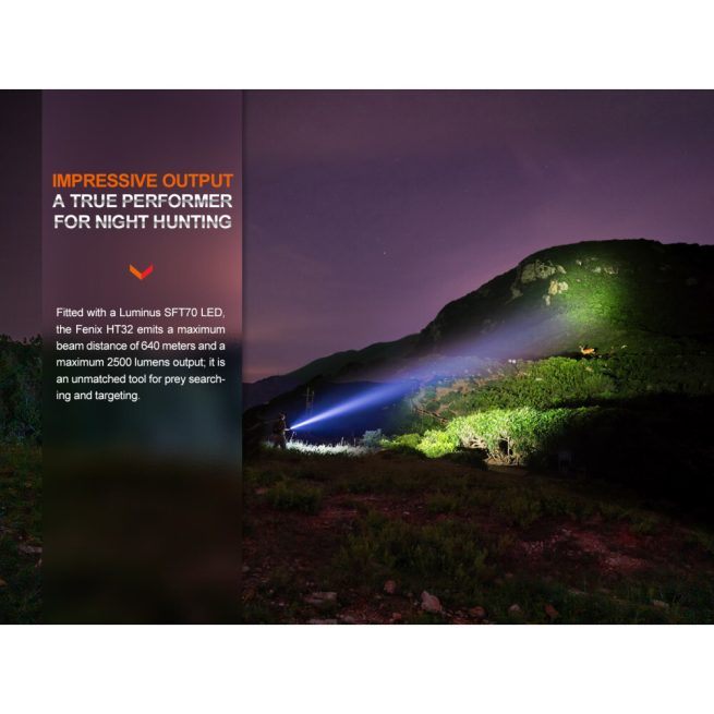 Fenix HT32 Torch with White, Red, and Green LEDs (2500 Lumens, 640 Metres) - Image 5