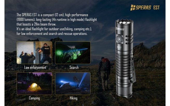 SPERAS EST Compact Rechargeable Light (1900 Lumens, 211 Metres) - Image 3