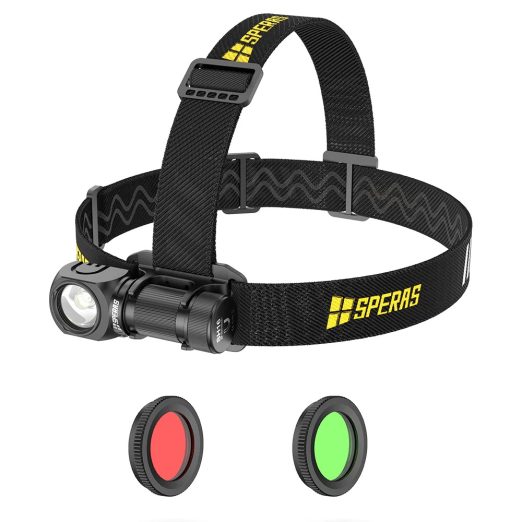 Speras SH16 Versatile Rechargeable Flashlight/Headlamp - 1650 Lumens, 355 Metres