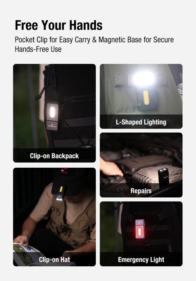 Klarus E8 EDC Triple-Light Swivel-Head Flashlight Black - 1000 Lumens - Image 18