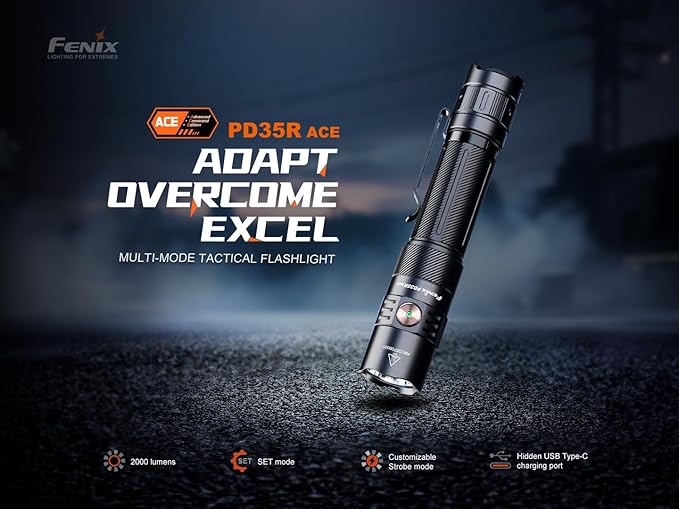 Fenix PD35R ACE USB-C Rechargeable LED Flashlight - 2000 Lumens, 380 Metres - Image 3