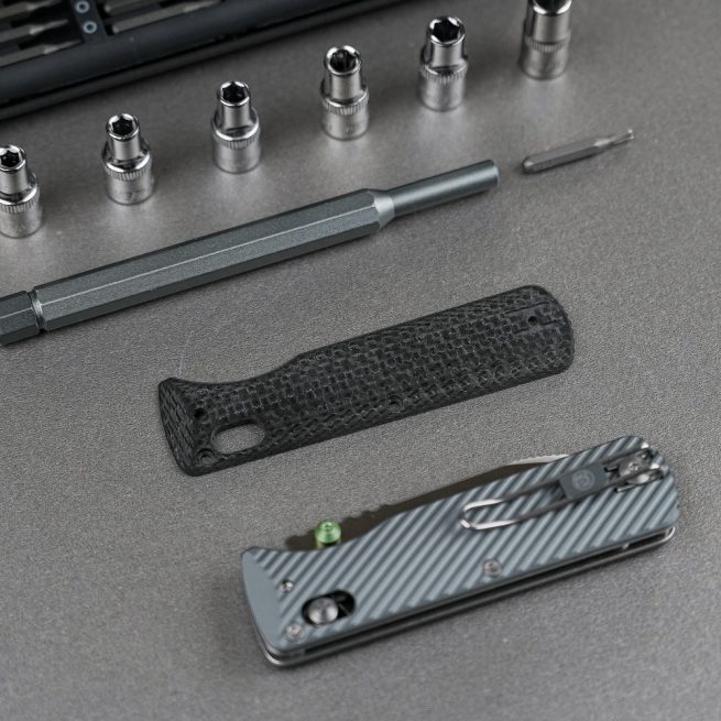 Vosteed Vombat Handle Scales Kits W0107 - Black Carbon Fibre - Image 2