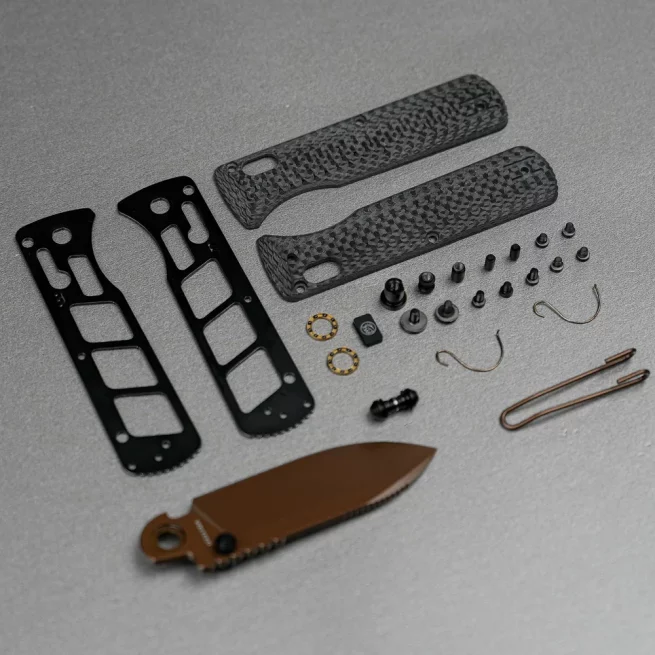 Vosteed Vombat Handle Scales Kits W0107 - Black Carbon Fibre - Image 4