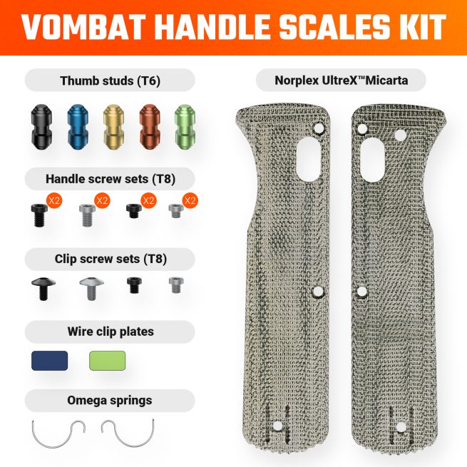Vosteed Vombat Handle Scales Kits W0103 - Micarta