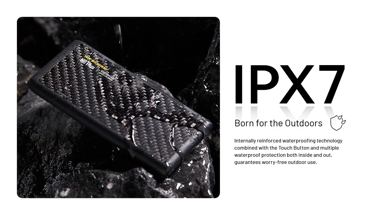 Nitecore NB Plus Ultra Lightweight Carbon Fibre Waterproof Power Bank 10,000mAh - Image 8