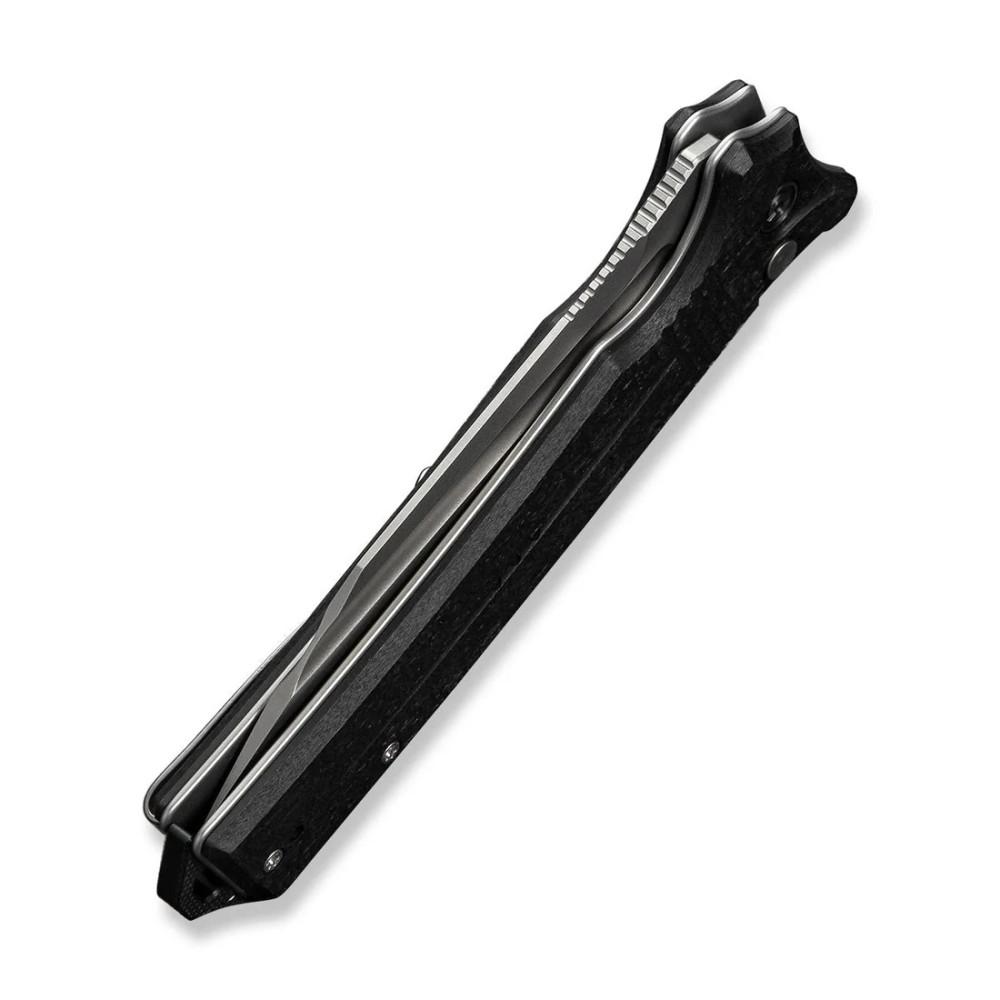 CIVIVI Neurohaptic C23080-2 with Milled Black Shredded G10 Handles and 3.74″ Stonewashed Nitro-V Blade, Button Lock - Image 6