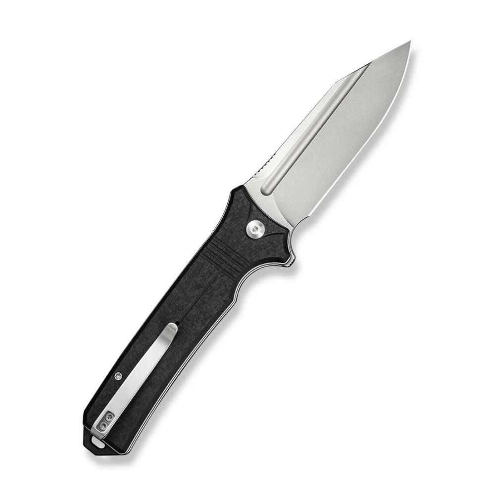 CIVIVI Neurohaptic C23080-2 with Milled Black Shredded G10 Handles and 3.74″ Stonewashed Nitro-V Blade, Button Lock - Image 8