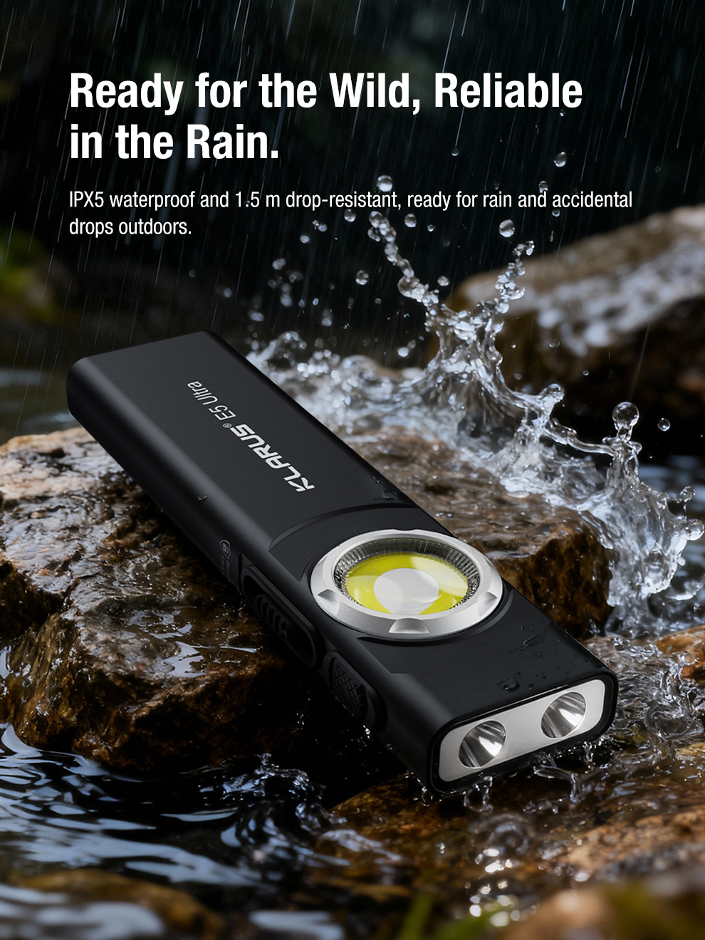 Klarus E5 Ultra Black EDC Flashlight - 850 Lumens - Image 13