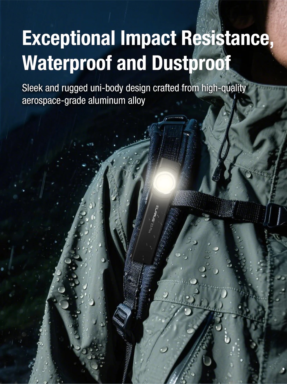 Klarus E5 Plus EDC Rechargeable Tool Light with Magnetic Base – 650 Lumens (Green) - Image 4