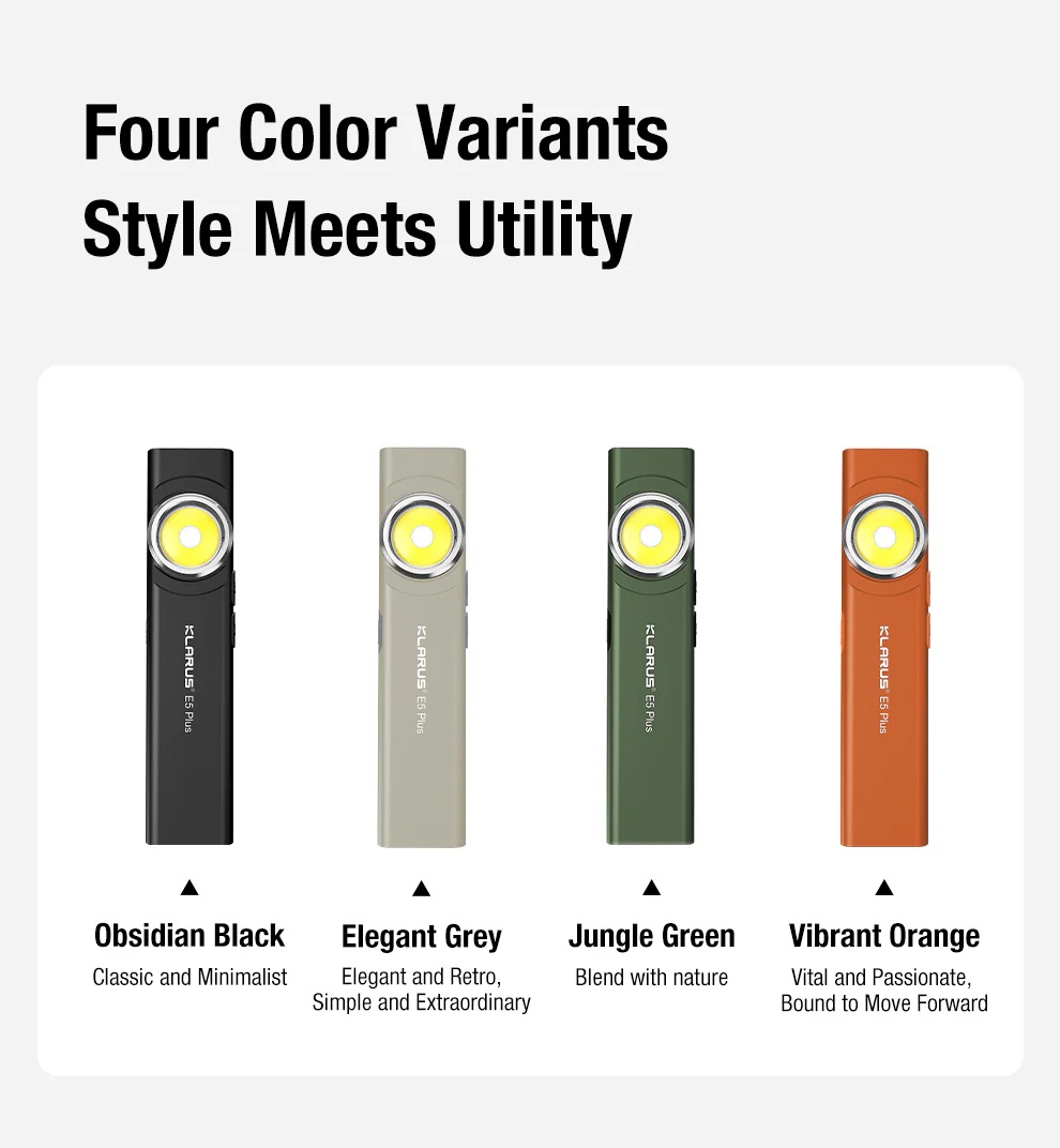 Klarus E5 Plus EDC Rechargeable Tool Light with Magnetic Base – 650 Lumens (Green) - Image 8