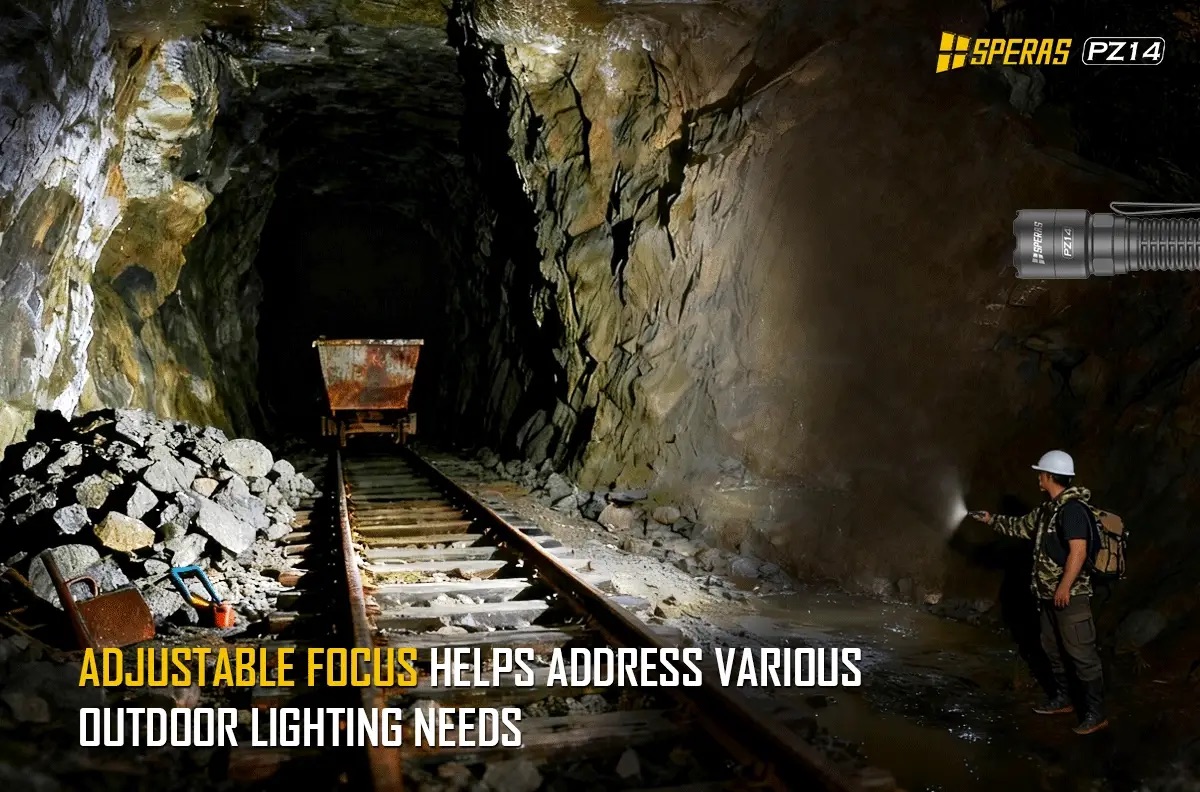 SPERAS PZ14 Zoomable EDC Hunting Flashlight – 1000 Lumens, 440 Metres - Image 4