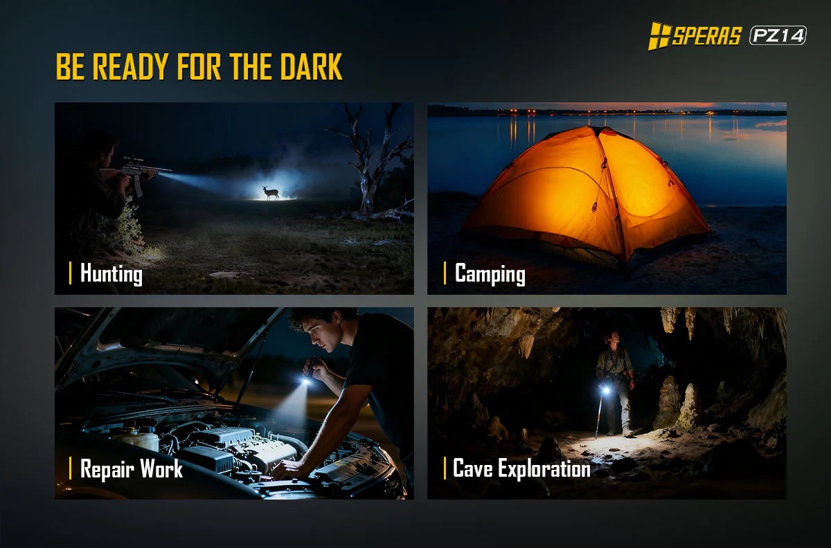 SPERAS PZ14 Zoomable EDC Hunting Flashlight – 1000 Lumens, 440 Metres - Image 6