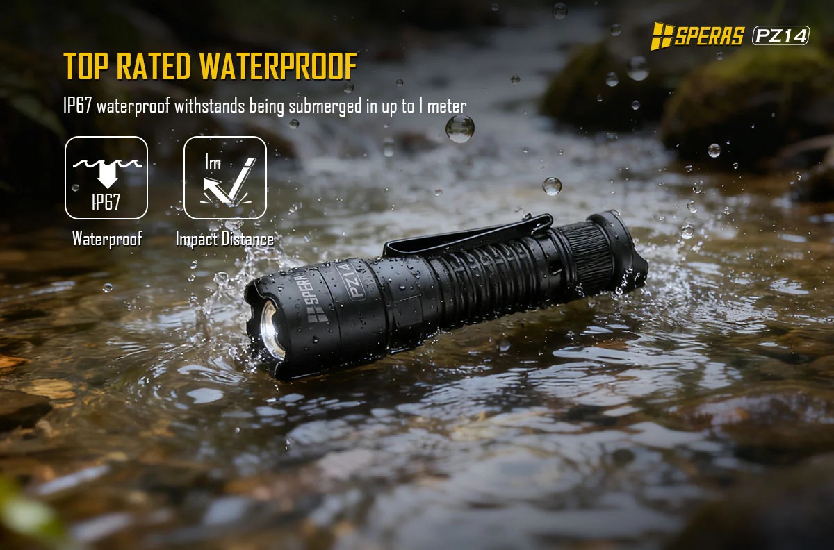 SPERAS PZ14 Zoomable EDC Hunting Flashlight – 1000 Lumens, 440 Metres - Image 8