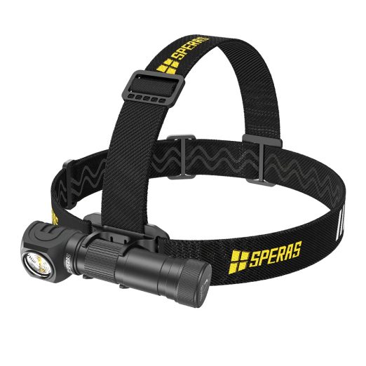SPERAS SH18 Red and White Headlamp – 2000 Lumens, 250 Metres
