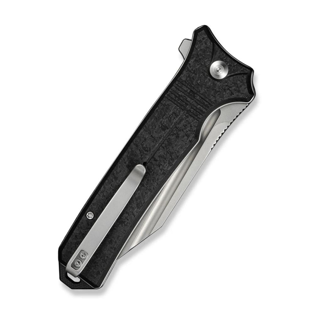 CIVIVI Neurohaptic C23080-2 with Milled Black Shredded G10 Handles and 3.74″ Stonewashed Nitro-V Blade, Button Lock - Image 2