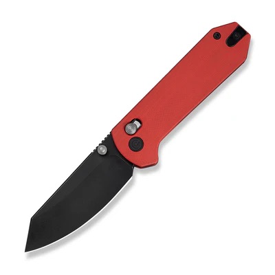 CIVIVI Yonder Thumb Stud & Crossbar Lock C23073-2, 2.88" Black Stonewashed 14C28N Blade, Red G10 Handle