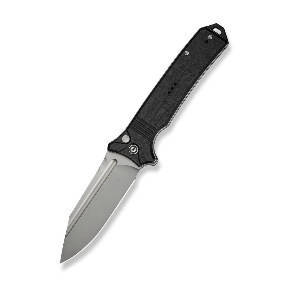 CIVIVI Neurohaptic C23080-2 with Milled Black Shredded G10 Handles and 3.74″ Stonewashed Nitro-V Blade, Button Lock