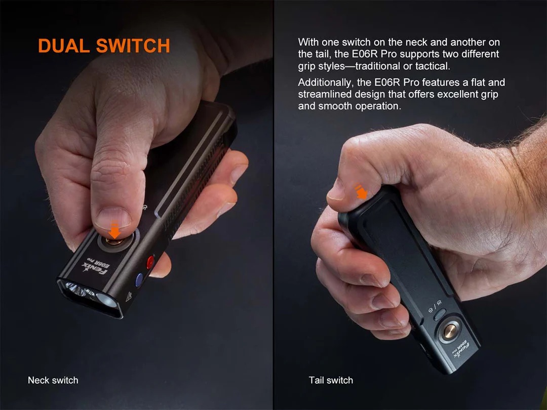 Fenix E06R Pro Flat Flashlight with UV & Red Laser Modes - 1600 Lumens, 160 Metres (OD Green) - Image 9