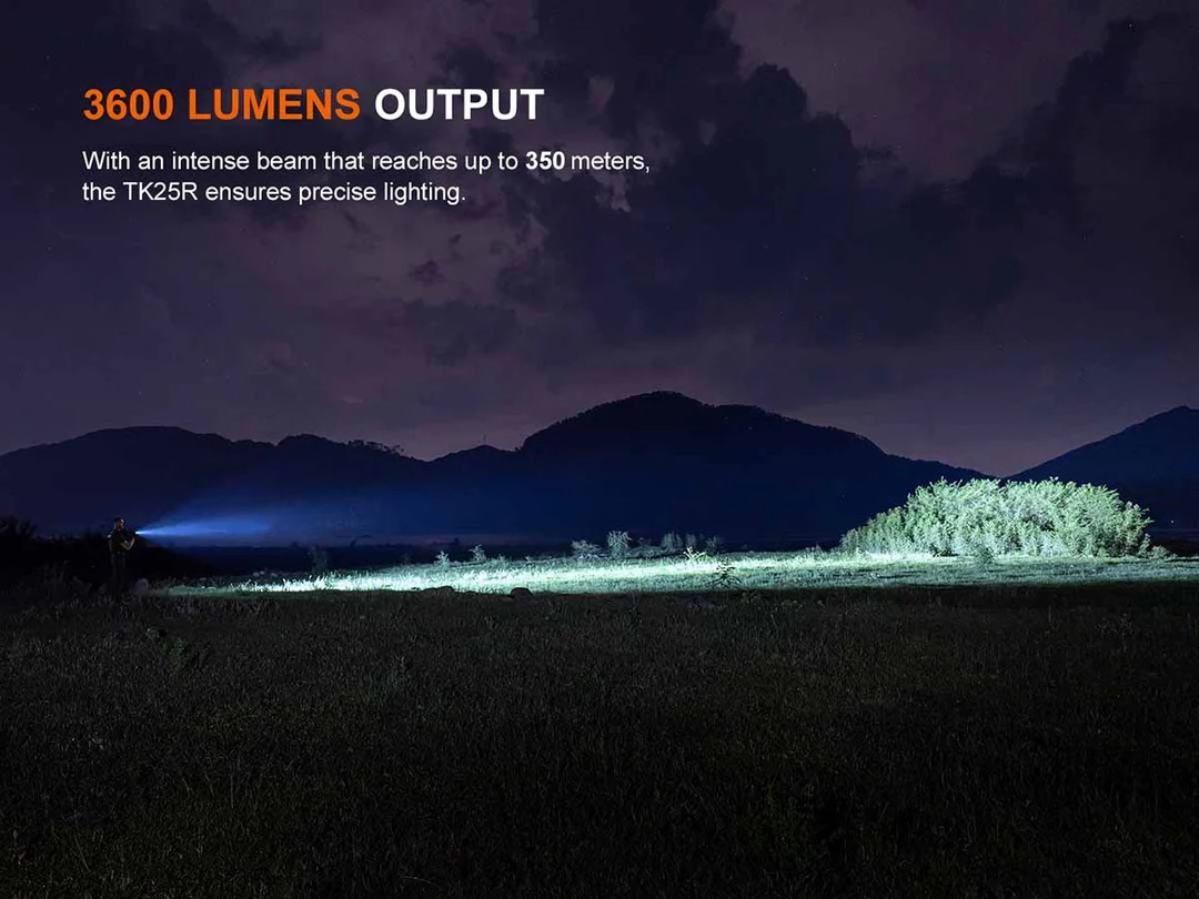 Fenix TK25R Rechargeable Flashlight (UV/Red/Blue Modes) - 3600 Lumens, 350 Metres - Image 5